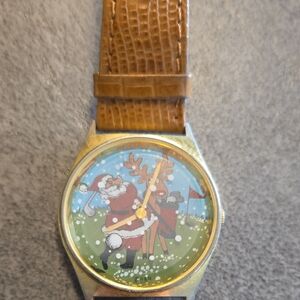 Santa Claus Brown Leather Watch